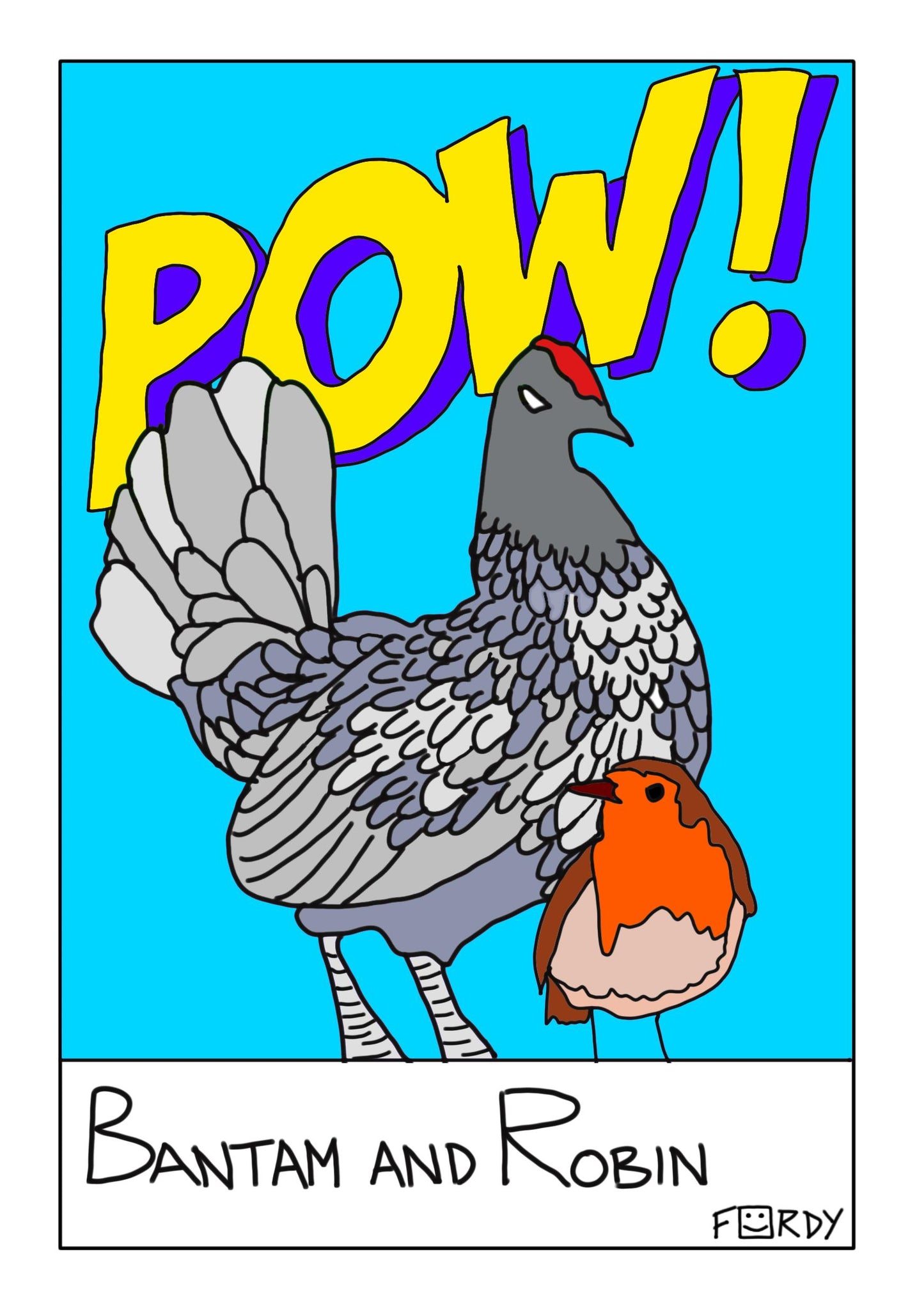 Bantam and Robin Greeting Card
