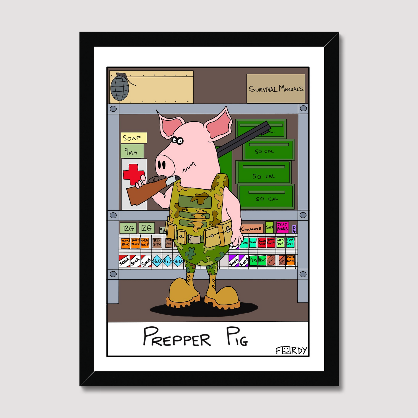 Prepper Pig Print