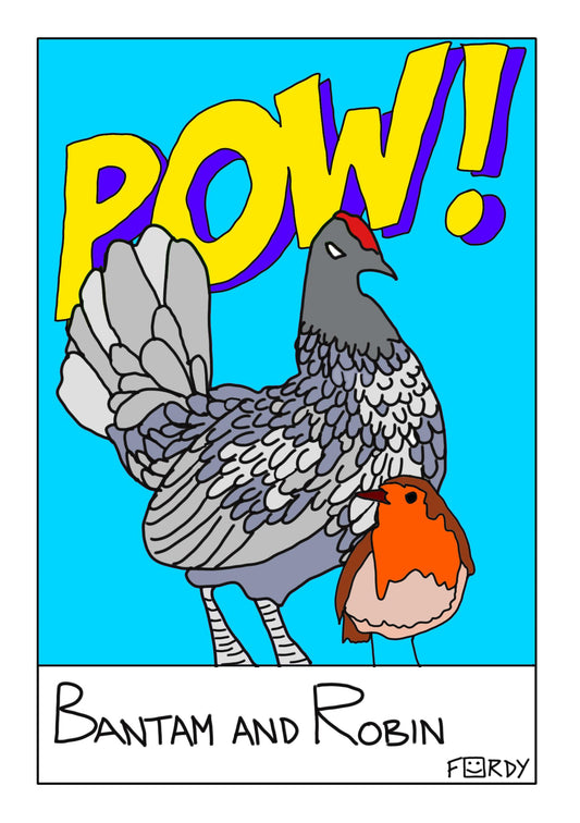 Bantam and Robin Greeting Card