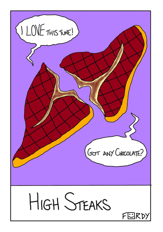 High Steaks Greeting Card