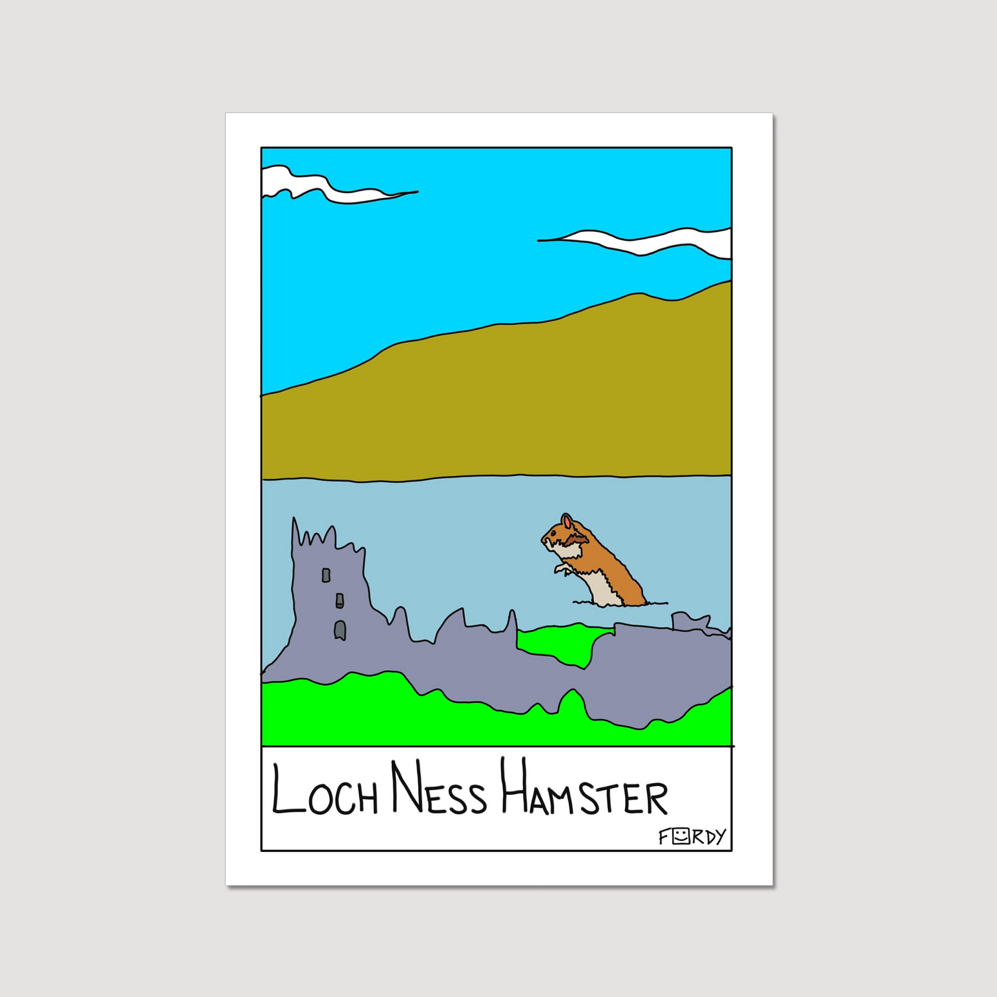 Loch Ness Hamster Print