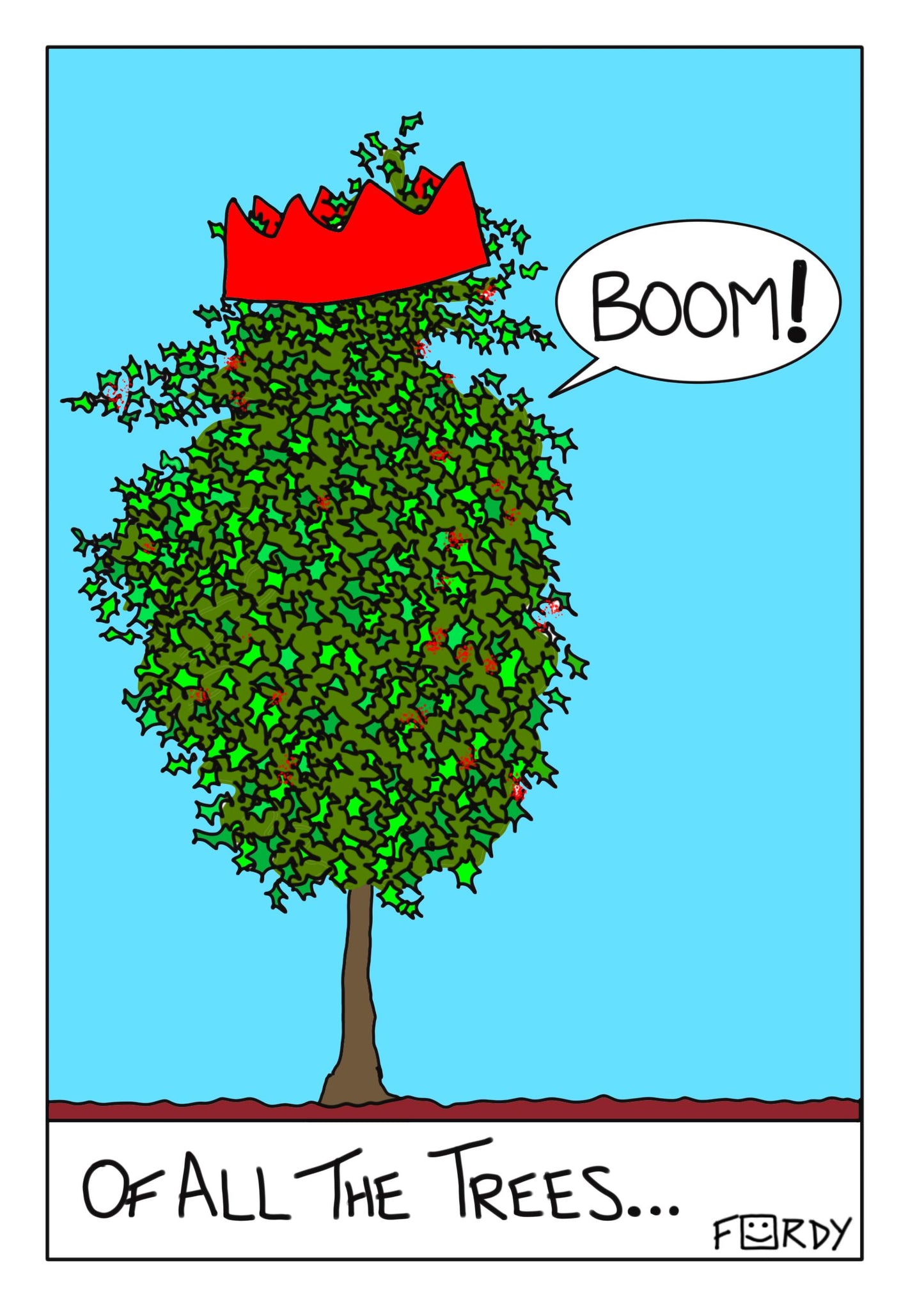 The Holly Wears The Crown Christmas Card