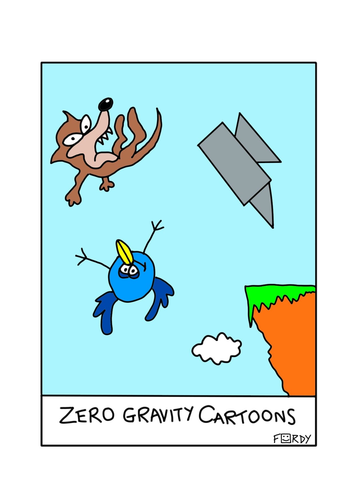 Zero Gravity Cartoons Greeting Card